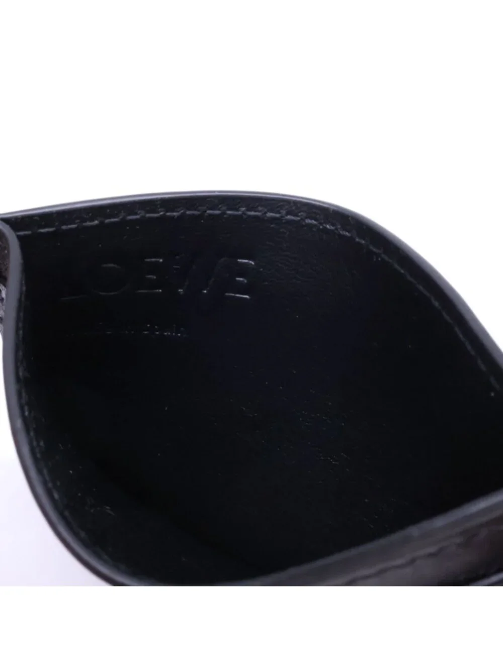 Loewe Shiny Napa Calfskin Embossed Logo Card Holder